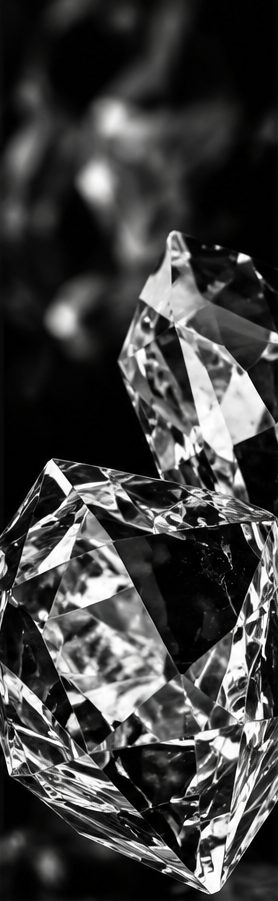 Cristales de diamante en blanco y negro